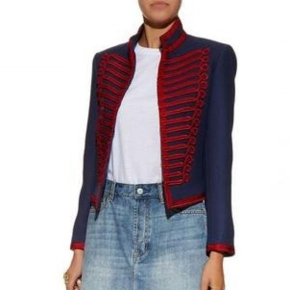 Sandro Hoki Military Jacket in Cobalt Blue 38 6 NWT - Picture 11 of 11